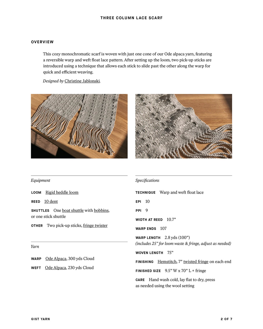 Three Colum Lace Scarf - Ode - Gist