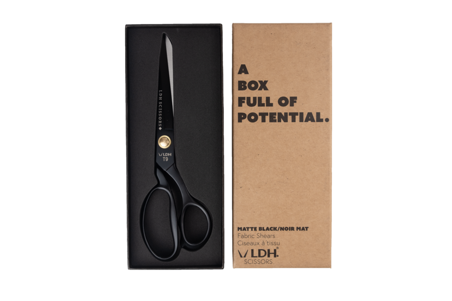 9.5" Black Matte Fabric Scissors LDH Scissors