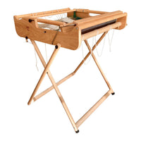 Support de plancher Lojan Flex en hêtre avec métier à tisser Lojan Flex 4 cadres monté, vue 3/4