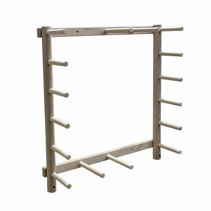 Structure en bois massif de l'ourdissoir Lojan, vue rapprochée